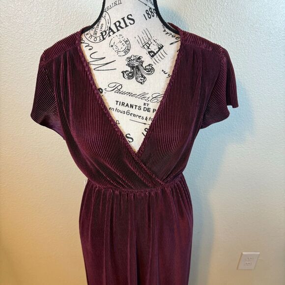 NWT BALTIC BORN Athena Pleated Ribbed Maxi Dress Mulberry Bridesmaid Sz S - Picture 3 of 10